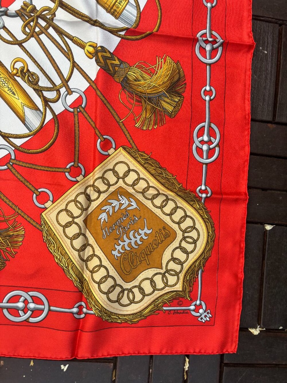 Hermes Scarf Authentic 90cm reds silk - Picture 2 of 3